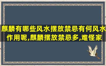 麒麟有哪些风水摆放禁忌有何风水作用呢,麒麟摆放禁忌多,难怪家里财运旺不 🌺 起来!